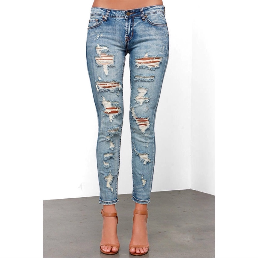 Pistols Arizona Distressed Medium Wash Skinny Jean